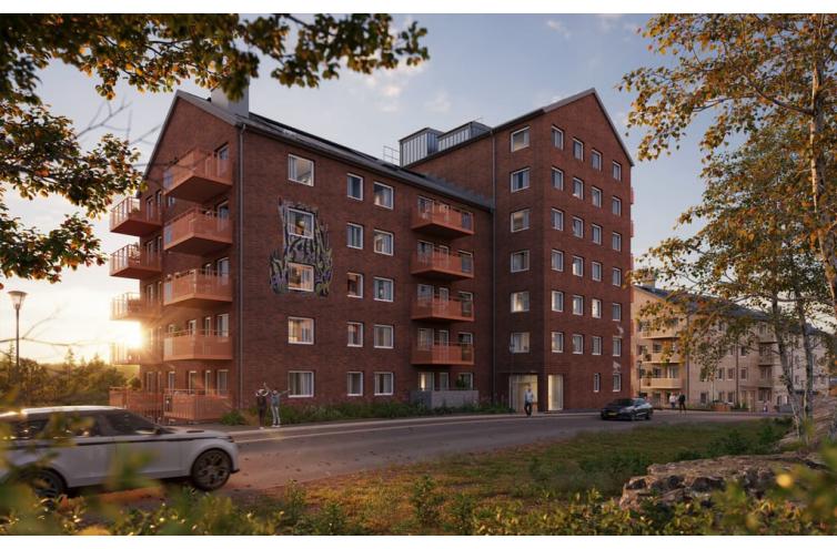 Illustrationen visar hur nybyggnationen på Övre Sanatoriegatan kan se ut.