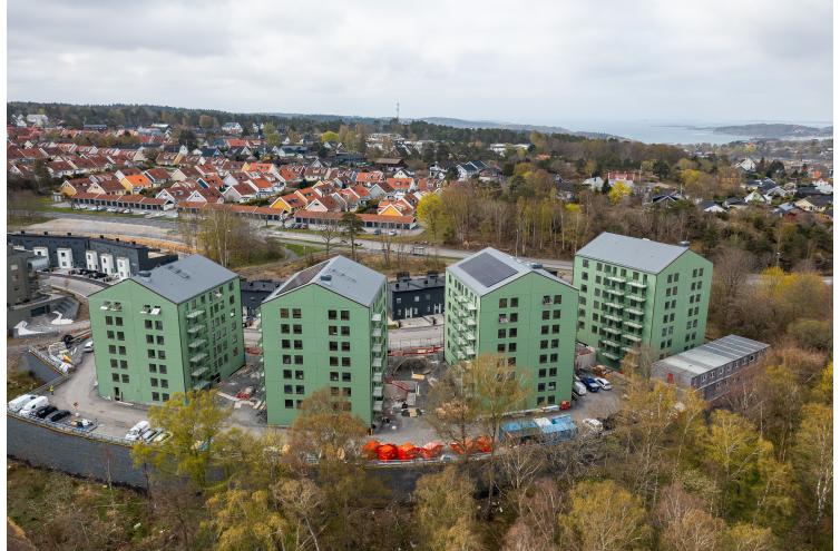 Baksida av fasad-Drönarbild